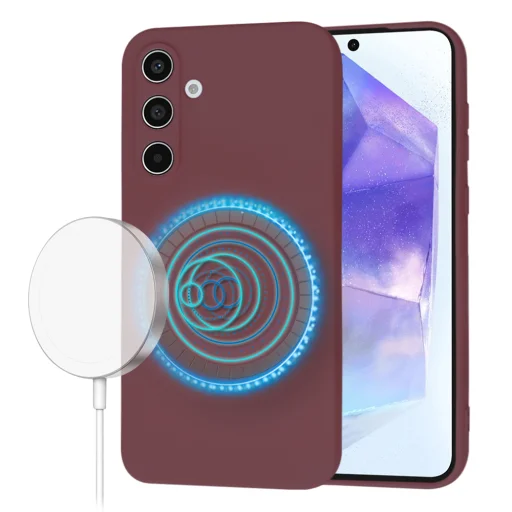  Techsuit - SoftFlex MagSafe - Samsung Galaxy A55 5G - Szilvapiros tok - 1