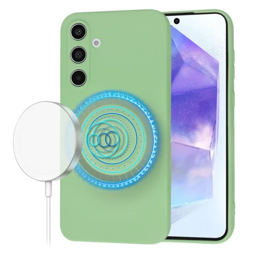  Techsuit - SoftFlex MagSafe - Samsung Galaxy A55 5G - Mentazöld tok - 1