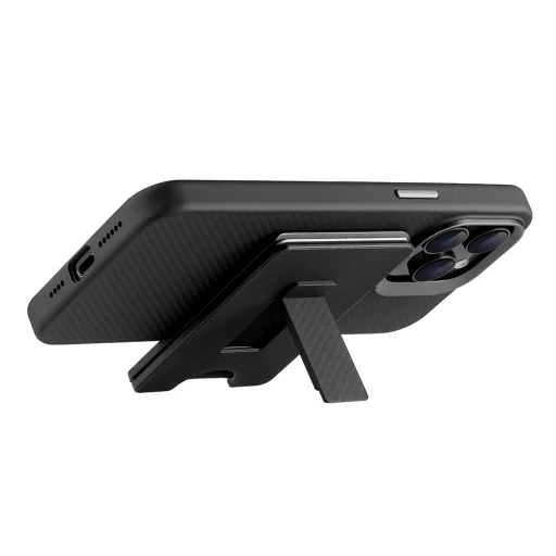  Edizard - Mágneses pénztárca MagSafe (EZ880101) - Állvánnyal, 3 kártya tárolására, Aramid szál - Fekete - 2