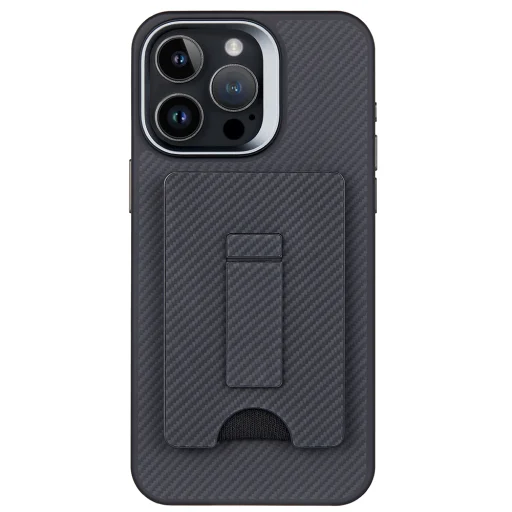  Edizard - Mágneses pénztárca MagSafe (EZ880101) - Állvánnyal, 3 kártya tárolására, Aramid szál - Fekete - 3