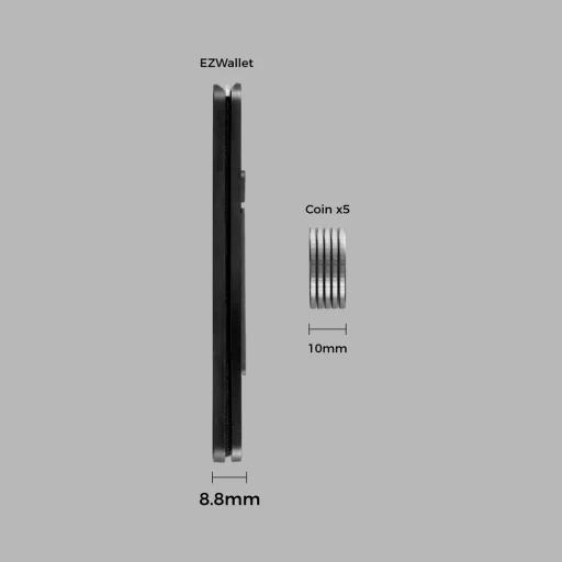  Edizard - Mágneses pénztárca MagSafe (EZ880101) - Állvánnyal, 3 kártya tárolására, Aramid szál - Fekete - 5
