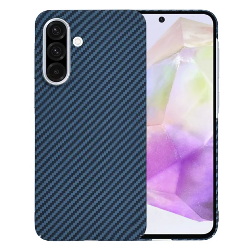  Techsuit - Carbonite FiberShell - Samsung Galaxy A36 5G - Ciánkék tok - 1