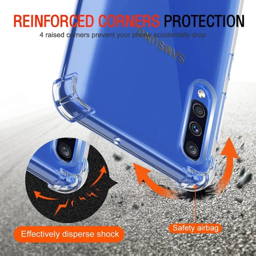  Techsuit - Ütésálló Átlátszó Szilikon - Samsung Galaxy A30s / A50 / A50s - Átlátszó tok - 5