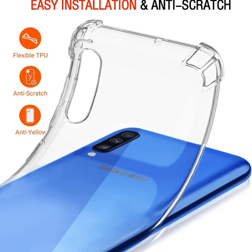  Techsuit - Ütésálló Átlátszó Szilikon - Samsung Galaxy A30s / A50 / A50s - Átlátszó tok - 6