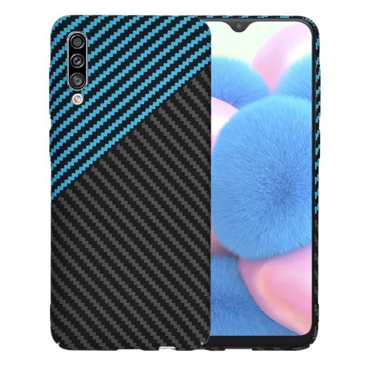  Techsuit - Carbonite FiberShell - Samsung Galaxy A30s / A50 / A50s - Kék Pulzus tok - 1