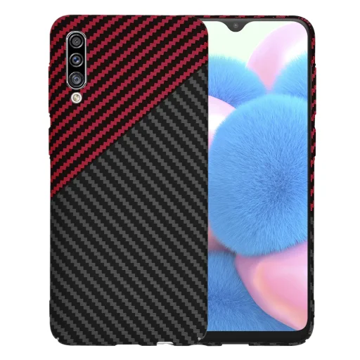  Techsuit - Carbonite FiberShell - Samsung Galaxy A30s / A50 / A50s - Piros Örvény tok - 1