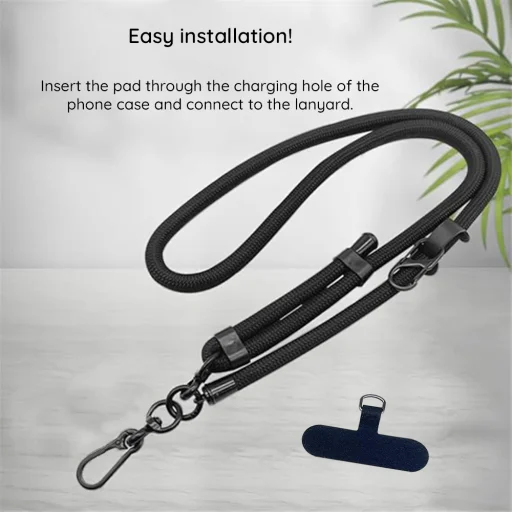  Techsuit - Keresztpánt telefonokhoz (RCS1-70) - karabinerrel, nejlonfonattal, tartós, állítható - Kék lagúna - 4