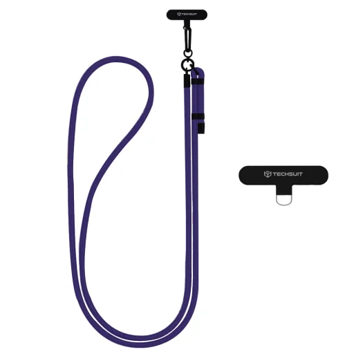  Techsuit - Keresztpánttal ellátott heveder (RCS1-71) - telefonokhoz, karabinerrel, nejlon fonott, tartós, állítható - Viharos Éjszaka - 1