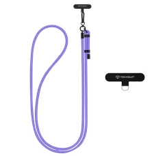  Techsuit - Keresztpántos Vállpánt (RCS1-96) - Telefonokhoz, Karabinerral, Fonott Nylon, Tartós, Állítható - Holdsugár Lila