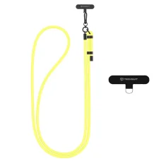  Techsuit - Kereszttestpánt telefonokhoz (RCS1-31) - karabinerrel, nejlonfonatú, tartós, állítható - Ragyogó limoncello