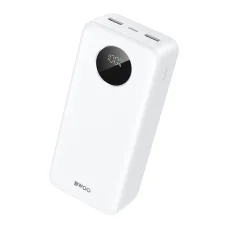 BWOO 22,5W 30000 mAh power bank LCD kijelzővel, fehér