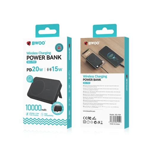 BWOO 20W Magsafe 10000 mAh power bank, fekete - 4