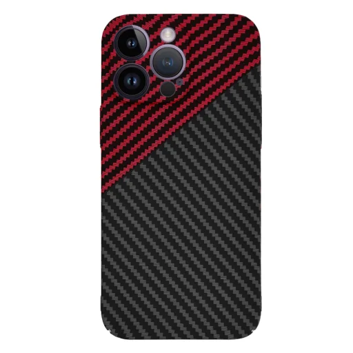  Techsuit - Karbonszálas Burok - iPhone 14 Pro Max - Vörös Vortex tok - 3