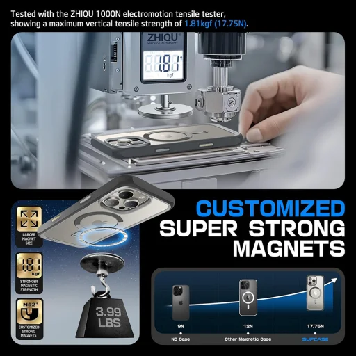  iPhone 16 Pro Max Szürke Supcase Unicorn Beetle Slim átlátszó MagSafe tok - 3