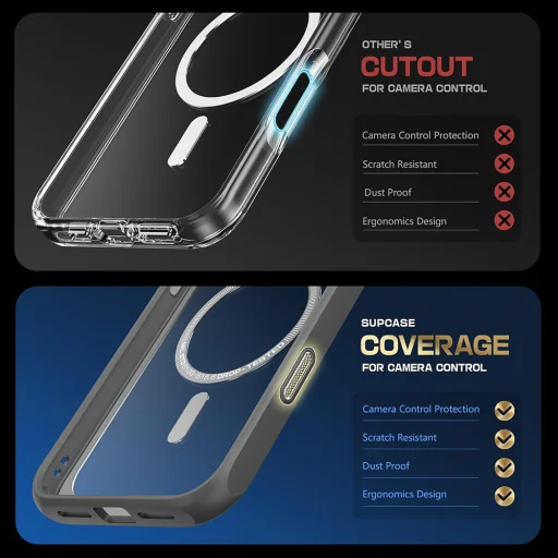  iPhone 16 Pro Max Szürke Supcase Unicorn Beetle Slim átlátszó MagSafe tok - 5