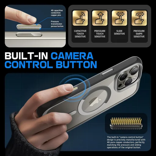  iPhone 16 Pro Max Szürke Supcase Unicorn Beetle Slim átlátszó MagSafe tok - 2