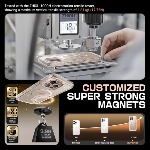  iPhone 16 Csillámporos Rózsaszín Supcase - Unicorn Beetle Slim Átlátszó MagSafe tok - 6