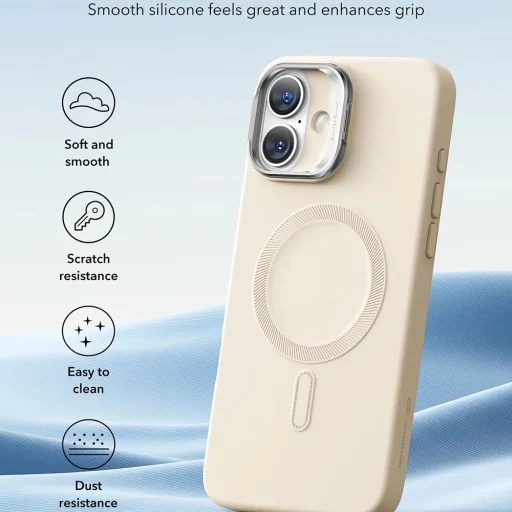  iPhone 16 Plus Világos Barna ESR - Felhőpuha HaloLock Kitámasztó tok - 2