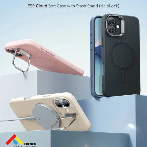  iPhone 16 Plus Világos Barna ESR - Felhőpuha HaloLock Kitámasztó tok - 3