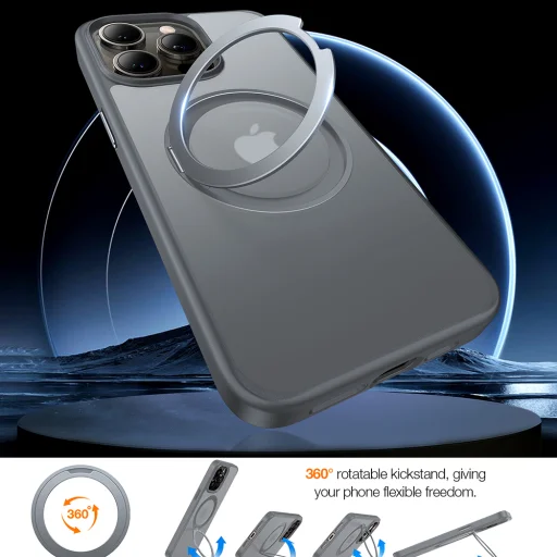 Torras - Ostand Pro Series - iPhone 15 Pro - Titán Szürke tok - 8