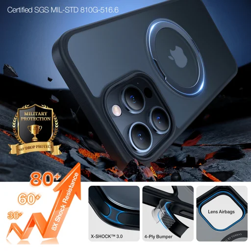 Torras - Ostand Pro Series - iPhone 15 Pro Max - Fekete tok - 6