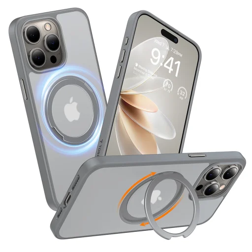 Torras - Ostand Pro Series - iPhone 15 Pro - Titán Szürke tok - 5