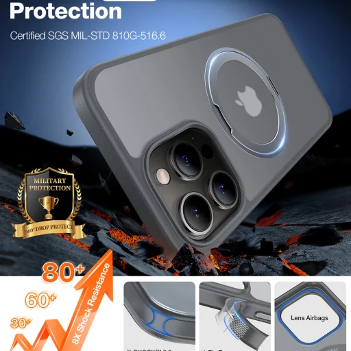 Torras - Ostand Pro Series - iPhone 15 Pro - Titán Szürke tok - 6