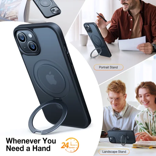 Torras - Ostand sorozat - iPhone 15 - Fekete tok - 4