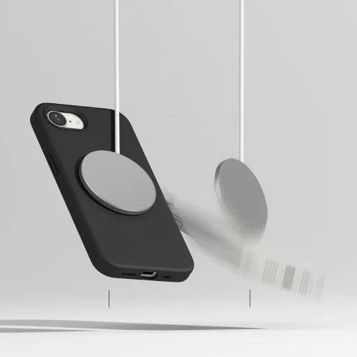 iPhone 16e Ringke Szilikon Mágneses MagSafe Fekete tok - 5