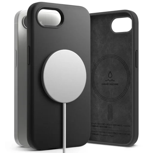 iPhone 16e Ringke Szilikon Mágneses MagSafe Fekete tok - 1