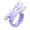 Baseus Ultra-Gyors Egy az Háromban Gyorstöltő Kábel USB-A M+L+C 3.5A 1.3m Köd Lila thumbnail