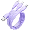 Baseus Ultra-Gyors Egy az Háromban Gyorstöltő Kábel USB-A M+L+C 3.5A 1.3m Köd Lila thumbnail