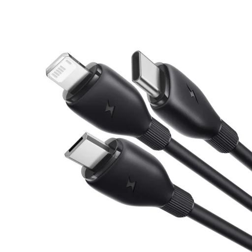 Baseus Ultra-Fast One-for-Three Gyors Töltőkábel USB-A M+L+C 3.5A 0.8m Kozmikus Fekete - 2