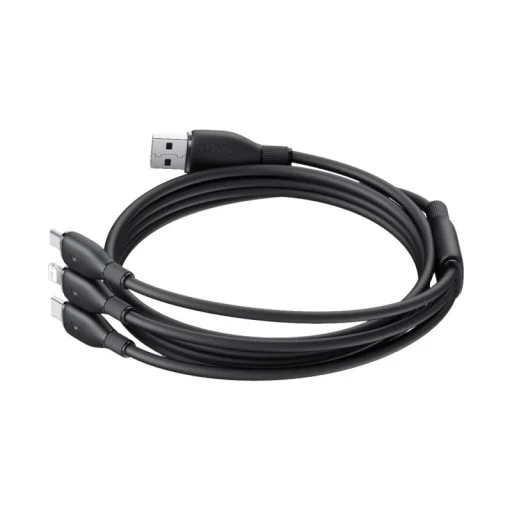 Baseus Ultra-Fast One-for-Three Gyors Töltőkábel USB-A M+L+C 3.5A 0.8m Kozmikus Fekete - 3