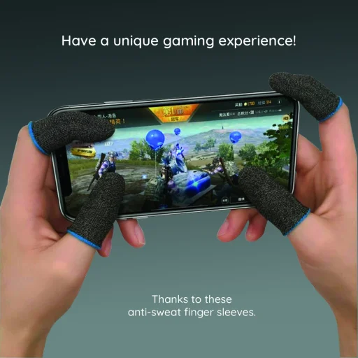  Techsuit - Mobiljáték ujjvédő (FS3-01) - Peaceful Elite-hez, King of Glory-hez, Call of Duty-hoz, 40x20mm - Fekete - 6