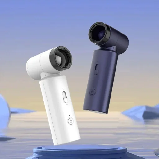  Techsuit - Prémium Kézi Ventilátor (FS15) - Multifunkcionális, Hordozható, Állítható, 80000 ford/perc, Újratölthető, 4500mAh - Sötétkék - 6