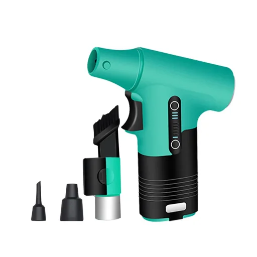  Techsuit - Szuper Jet Ventilátor (0601A) - Vezeték nélküli, 3 állítható sebességgel, 40W, 2600mAh, 100000RPM - Fekete / Türkiz - 1