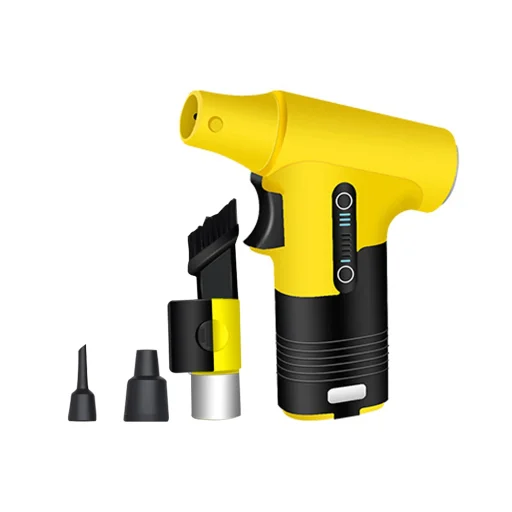  Techsuit - Szuper Jet Ventilátor (0601A) - Vezeték nélküli, 3 Állítható Sebességgel, 40W, 2600mAh, 100000 RPM - Fekete / Sárga - 1