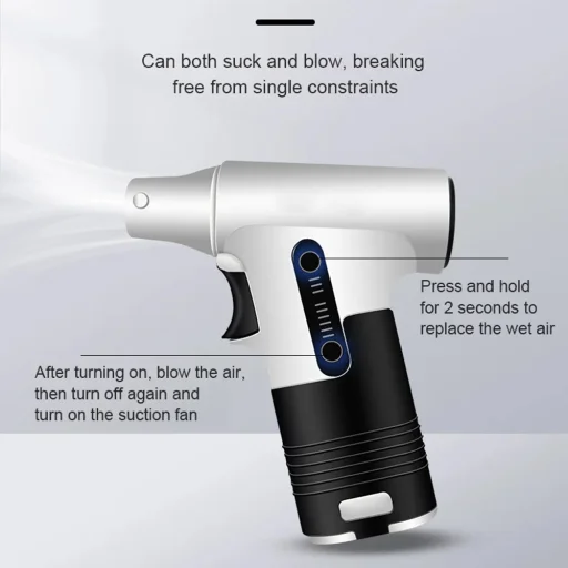  Techsuit - Szuper Jet Ventilátor (0601A) - Vezeték nélküli, 3 Állítható Sebességgel, 40W, 2600mAh, 100000 RPM - Fekete / Sárga - 2