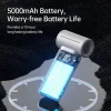  JisuLife - Prémium kézi ventilátor (Life9) - LED digitális kijelzővel, 3600mAh, Type-C, 5 fokozatú szélsebesség - Rózsaszín thumbnail