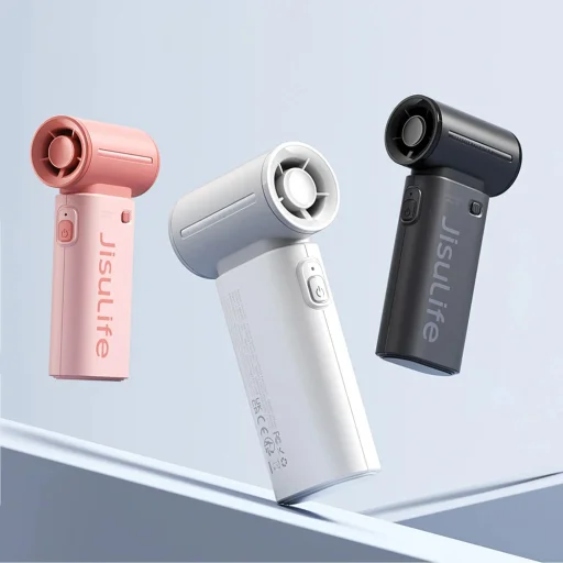  JisuLife - Prémium Kézi Ventilátor (Life9) - Type-C, 5 Szélsebesség, 3600mAh - Szürke - 11