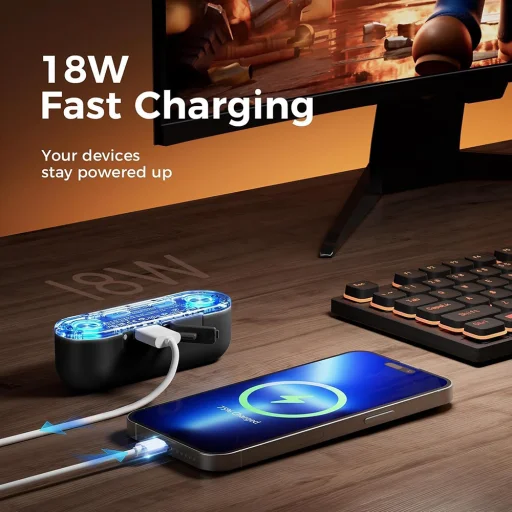  Ocoopa - Kézmelegítő UT2s GamerPRO (UT4103-BK) - USB Type-C, Power Bankkal, RGB Világítás, Mágneses, MagTwins, 2x 5000mAh - Fekete. - 7