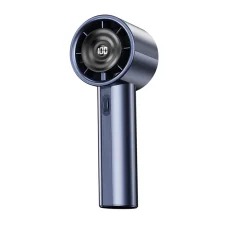  Techsuit - Kézi Mini Ventilátor (CT-111) - Hordozható, Állítható, Újratölthető, Digitális Kijelzővel, 10W - Kék