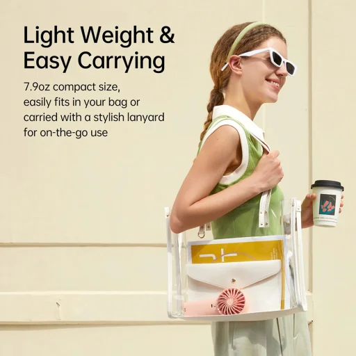  JisuLife - Prémium Kézi Ventilátor (Life4) - LED Digitális Kijelzővel, 3600mAh, 5 Szélsebesség - Fekete - 8