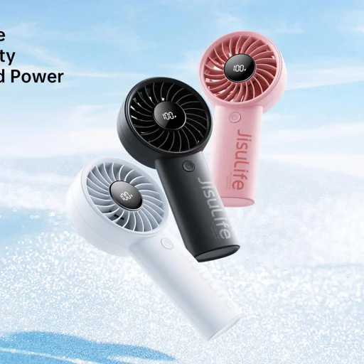  JisuLife - Prémium Kézi Ventilátor (Life4) - LED Digitális Kijelzővel, 3600mAh, 5 Szélsebesség - Fekete - 10