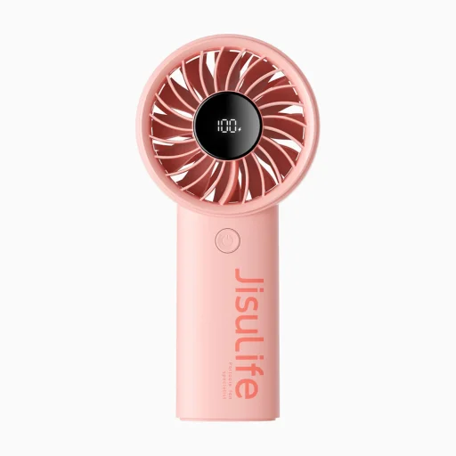  JisuLife - Prémium Kézi Ventilátor (Life4) - LED Digitális Kijelzővel, 3600mAh, 5 Szélsebesség - Rózsaszín - 2