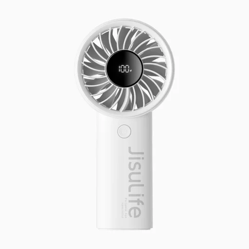  JisuLife - Prémium kézi ventilátor (Life4) - LED digitális kijelzővel, 3600mAh, 5 szélsebesség - Szürke - 2