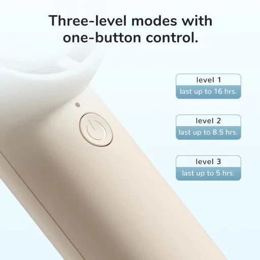  JisuLife - Prémium Kézi Ventilátor Life5 Plus (FA43) - Hordozható, Type-C, 4000mAh, 5 fokozat - Jégfehér - 4