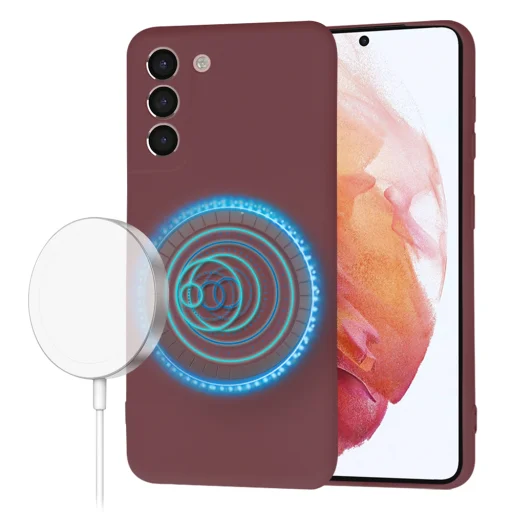  Techsuit - SoftFlex MagSafe - Samsung Galaxy S21 5G - Szilva Piros tok - 1