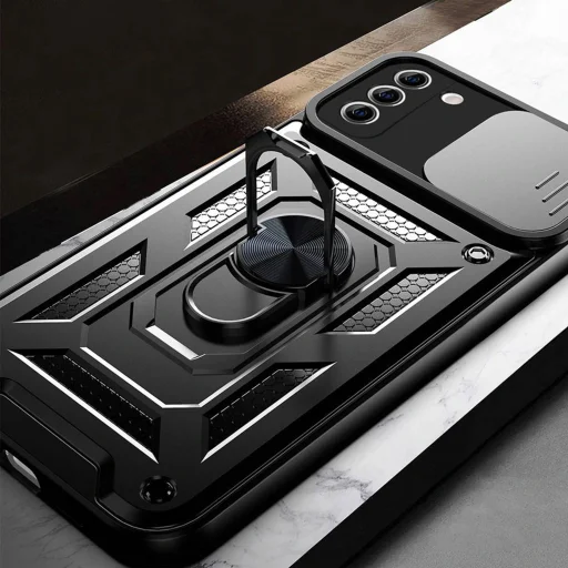  Techsuit - CamShield sorozat - Samsung Galaxy S21 FE 5G - Fekete tok - 5